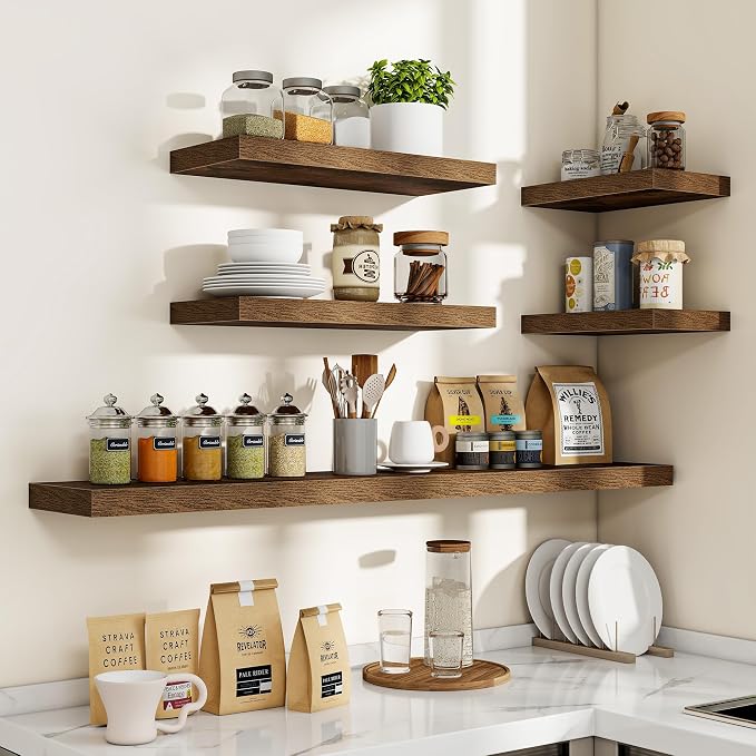 Acovy 24 Inch Floating Shelves, 3D Textured 24"x9.25"x1.5" Inch Deep Floating - Image 7