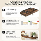 40Inch Floating Shelves for Wall, 12 Inch Deep Shelves for Bedroom, Bathroom - Image 6