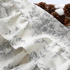 jinchan Ruffled Floral Valance Gray Shabby Chic Small Window Curtain 18 Inch - Image 6