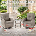 Belord 5 Piece Swivel Rocker Glider Outdoor Chairs Set of 2 - Image 3