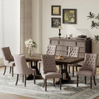 COLAMY Fabric Side Dining Chairs Set of 2, Wingback Upholstered Dining Room - Image 8