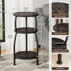 Small Round Side Table, 3-Tier End Table - Image 3