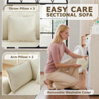 113” Modular Sectional Sofa, L Shaped Cloud Couch - Image 7