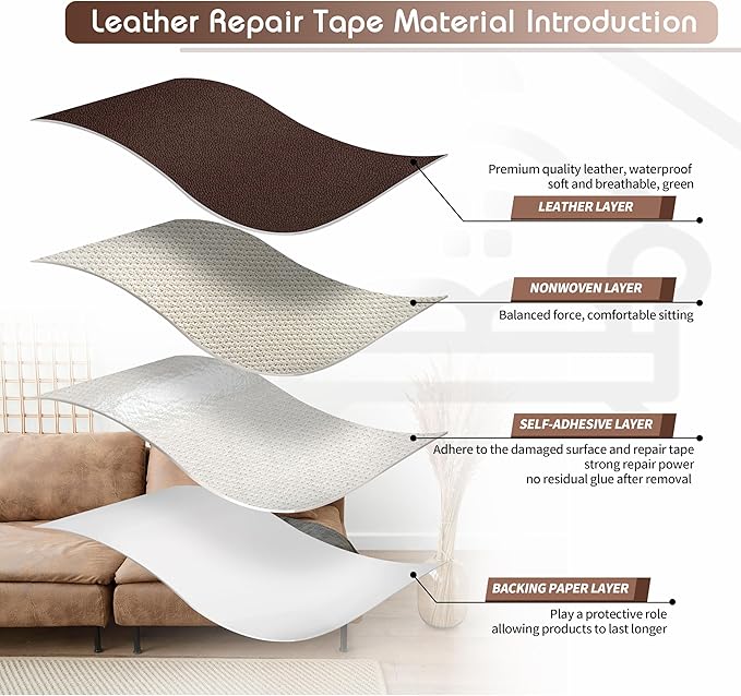 KING MOUNTAIN Leather Repair Patch, 16 x 60 Inches self Adhesive Leather Repair - Image 3