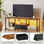 JARHETUN TV Stand with LED Lights, Entertainment Center with Open Shelves and - Image 7
