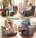 Hobestluk Small Bean Bag Chair Leather Beanbag Lazy Floor Sofa Bean Bags - Image 5