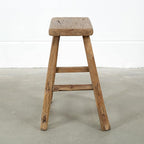 Artissance Vintage Wooden Stool, Solid Natural Wood 12–20" W x 6–9" D x 18–22" H - Image 2