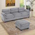 HAOMARKETS Corduroy 2-Piece Sofa Set, Upholstered Ottoman and 3-Seater Sofa by HAOMARKETS