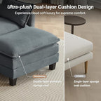 Amsleekey Modular Sectional Sofa, 111.5" U-Shaped Corduroy Comfy Sectional - Image 5