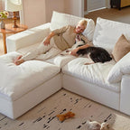 Cloud Couch Sectional 81.1'' Oversized Modular Deep Seat Sofa Comfy White Cloud - Image 7