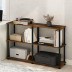Furinno Turn-N-Tube Storage Shelves, 3-Tier 47.4 Wide Book Shelf, Corner Shelf - Image 2