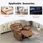 EBELLO Faux Leather Manual Recliner Chair, Modern Design Single Reclining Sofa - Image 5