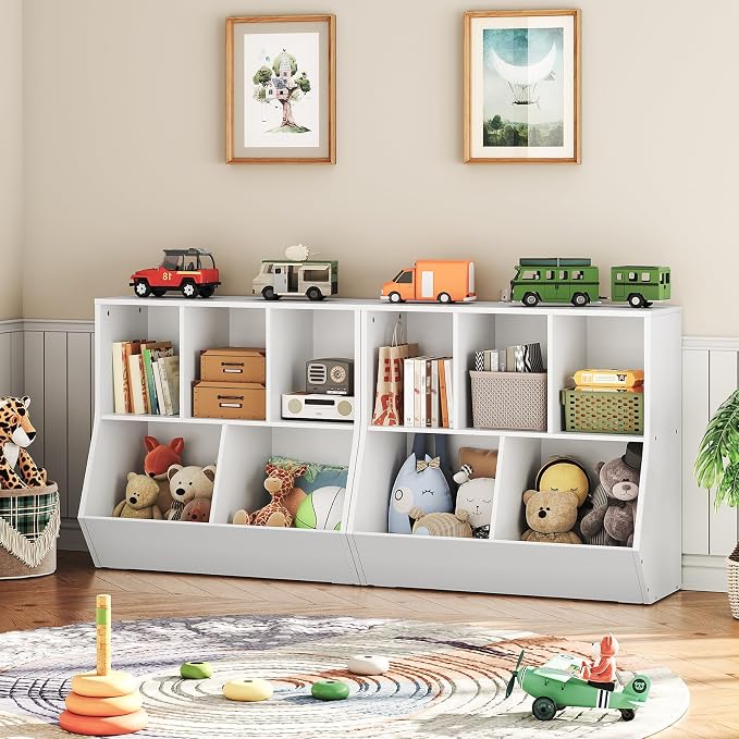 HOOBRO Kids Bookshelf, Bookcase Footboard, 31.5" L Toy Storage Cubby, - Image 4