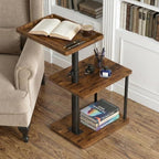 Faesun C Table End Table Adjustable Height, 360°Swivel TV Tray Table - Image 4