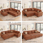 Belffin Corduroy Corner Seat for Modular Sofa Sectional Couches for Living Room - Image 3