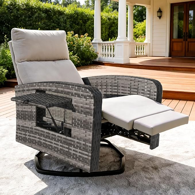ZZW Outdoor Recliner Chair, Wicker Patio Recliners by zzw
