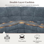 Yolsali Manual Reclining Sectional Sofa Set, 4 Seats Soft Fabric Recliner - Image 4