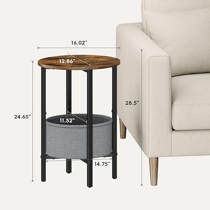 Vagusicc Round Side Table End Table - Image 3