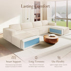 Vesgantti 159" Large Modular Sectional Sofa, U-Shaped Corduroy Cloud Couch - Image 3