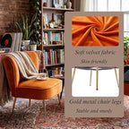 Velvet Accent Chairs Set of 2 for Comfy Living Room Armless Slipper Chair Mid - Image 6