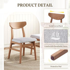 P PURLOVE Modern 3 Piece Table Set, Triangular Table and 2 Curved Wood Chairs - Image 7