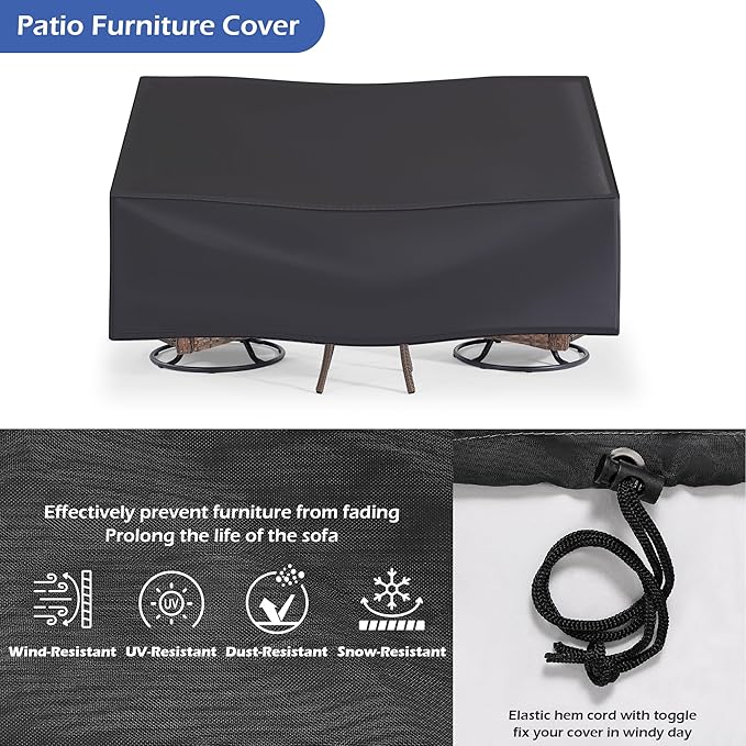 Wumiokio Patio Furniture Sets, 3 Pieces Wicker Outdoor Furniture - Image 7