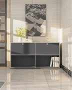 Metal Sideboard with 2 Flap Doors, DIY Modern Home Furnishing, Foyer - Image 2