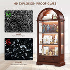 Dystler Curio Cabinet with Glass Doors, 4-Tier Display Case - Image 7