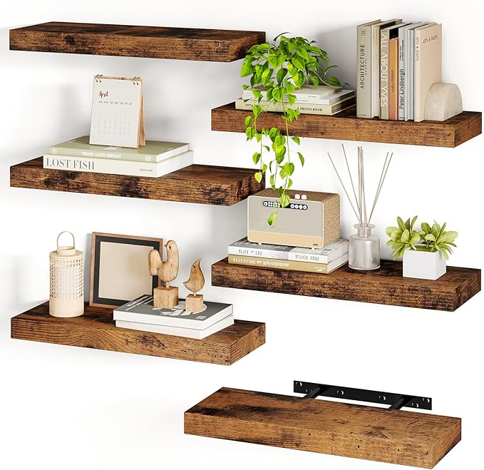 Fixwal 15.7in Floating Shelves, Farmhouse Shelf Wall Decor by Fixwal