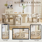 Hyfirm Upholstered Barrel Dining Chairs Set of 4, PU Leather Accent Kitchen - Image 8