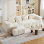119" Boneless Couch, Oversized Cloud L Shaped Couch, Modular Sectional 4 Seater by CACFTII