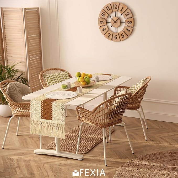 FEXIA Boho Table Runner 36 Inches Long Macrame Summer Decor Coffee Table Cover - Image 7