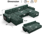 Vipbear 108" Modular Sectional Sleeper Sofa - Image 3