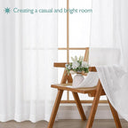 Chyhomenyc Semi Sheer Curtains 84 Inches Long 2 Panels Set, Light Filtering - Image 7