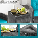 Tangkula 5 Pieces Patio Conversation Set, PE Wicker Rattan Outdoor Furniture Set - Image 5