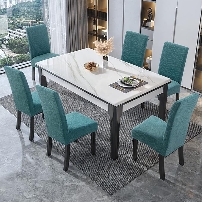 Genina Waterproof Chair Covers for Dining Room, Stretch Jacquard Dining Chair - Image 6