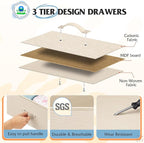 WLIVE 9 Drawer Dresser, Fabric Storage Tower - Image 5