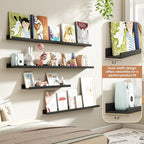 Fun Memories Picture Ledge Shelves Set of 4, 24 Inch Rustic Wall Mounted - Image 6