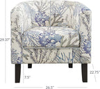 BELLEZE Living Room Chairs Set of 2, Linen Round Accent Barrel Chairs, Club Tub - Image 3