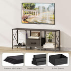 JARHETUN TV Stand with Fabric Drawer, Entertainment Center - Image 5
