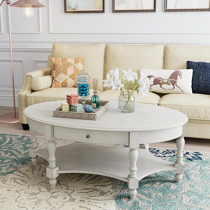 Solid Wood Oval Coffee Table by JESONVID