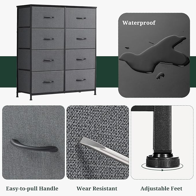 8-Drawer Dresser for Bedroom, Anti-Tip Tall Storage Organizer Chest of Drawers - Image 7