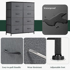 8-Drawer Dresser for Bedroom, Anti-Tip Tall Storage Organizer Chest of Drawers - Image 7