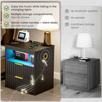 WOOVIVS Modern NightStand with Smart Human Sensor Lights, Bedside Table - Image 4