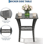 3-Piece Outdoor Patio Furniture Set, 2 Swivel Rocking Chairs and Tempered Glass - Image 5