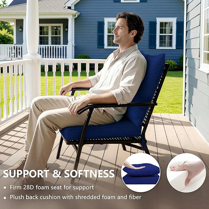 24x24 Inch Outdoor Chair Cushions Set of 4, Patio Furniture Cushions - Image 4