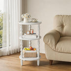 HOOBRO Round Side Table for Small Space, 3-Tier Small Round End Table - Image 2