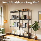 Huuger 4 Tier Bookshelf, L Shaped Corner Bookshelf - Image 6