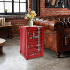 Industrial Metal Shipping Container Cabinet, Iron Side Table - Image 6
