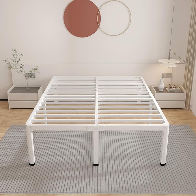 ROIL 14 Inch White California King Bed Frame - Image 7